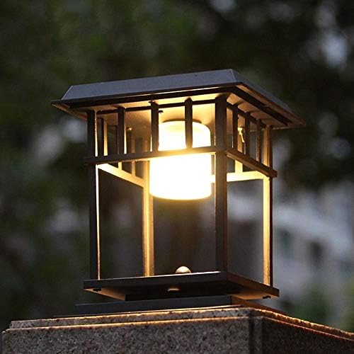 Gjcqzq патеки светла соларна предводена столб ламба класична плоштад црна улична ламба на отворено одозгора на алуминиум легура