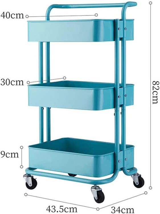 Шипт 3 Ниво количка за складирање кујна со тркала количка за складирање бања количка за складирање решетката за кујнски додатоци