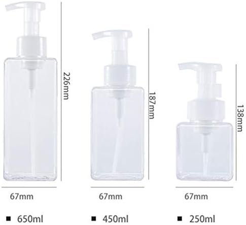 Шишиња со шишиња со сапун од 3 парчиња шишиња квадратни шишиња за лосион пластична пумпа за полнење празни шишиња за лосиони за шампон со течен