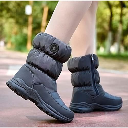 Зимски чизми за жени памучни платформа за подигање на глуждот без лизгање на снежни чизми водоотпорни топло лизгање на чевли за пешачење
