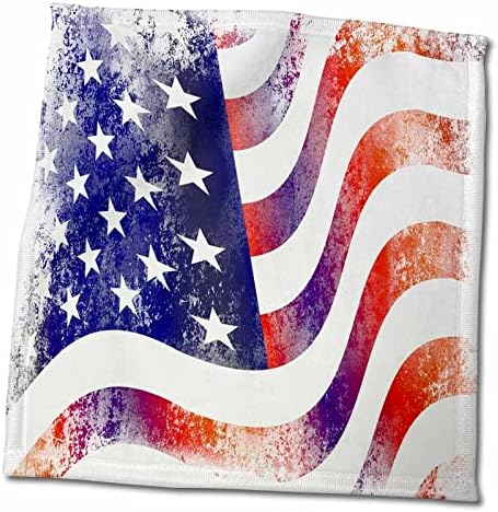 3drose Florene Grunge - Слика на американско знаме мавтајќи со гранџ стил - крпи