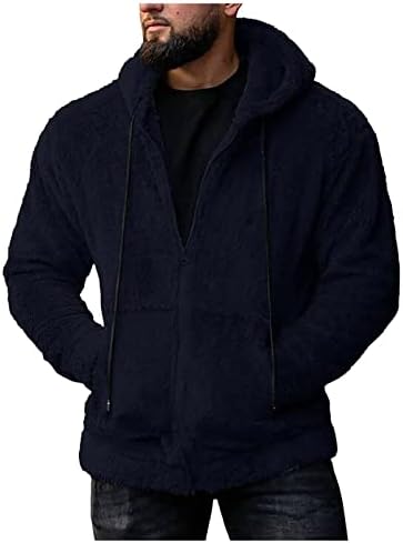 Adssdq zip up hoodie men, плажа мантии мажи со долг ракав зима плус големина мода опремена јакна за ветерници со целосна ZIP19