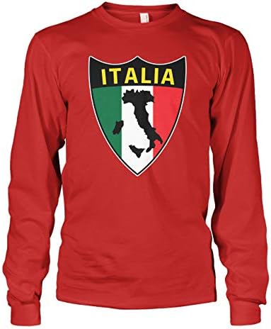 Кибертела машки италијански Италија Италија Штит Знаме Долги Ракави Маица