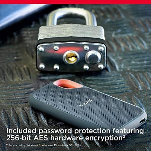 Sandisk 2tb Екстремен Пренослив SSD-До 1050MB/s-USB-C, USB 3.2 Gen 2-Надворешен Погон На Цврста Состојба-SDSSDE61-2T00-G25