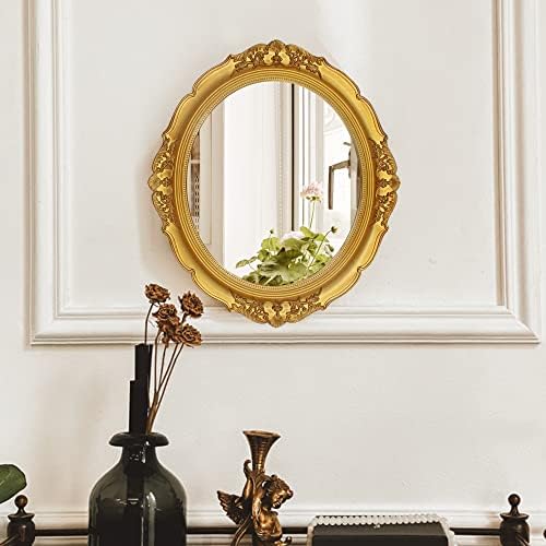 Еаундм 13,1 х 14,8 инчи Декоративно Ѕидно Огледало, Гроздобер Висечки Огледала За Спална Соба Во Дневна Соба Декор Овална