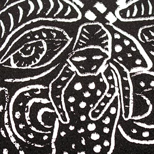 Новика црно -бела културна народна уметничка слика сликарство од Мексико „Маска со пајак нос“