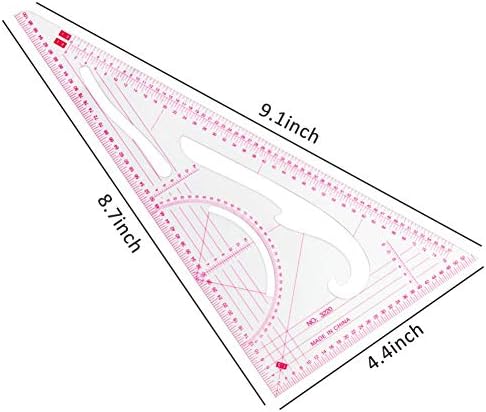 Владетел на француска метричка метричка, 4 Стили, метричка француска крива во облик на шиење владетел, образец за мерка за цртање,