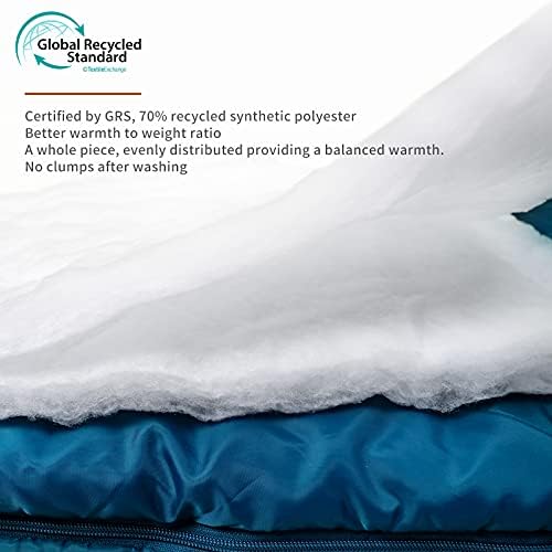 Unigear Camfy Bed 30 ° F за спиење - Премиум удобна вреќа за спиење за возрасни и деца - лесен преносен за 3 сезонски кампување