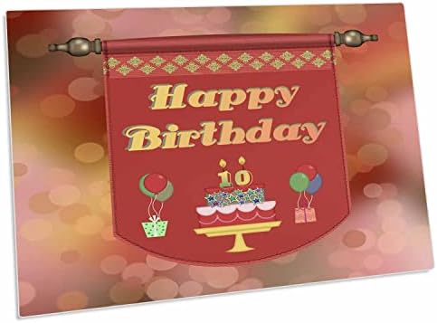 3дроза Среќен 10-Ти Роденден Банер, Торта Со Подароци и Балони - Биро Рампа Место Душеци