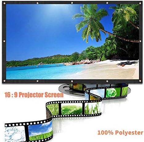 YTYZC 16: 9D Screentиден монтиран екран за проекција 60/72/84/100/120 инчен проектор екран со влакна од платно завеса за домашно театар