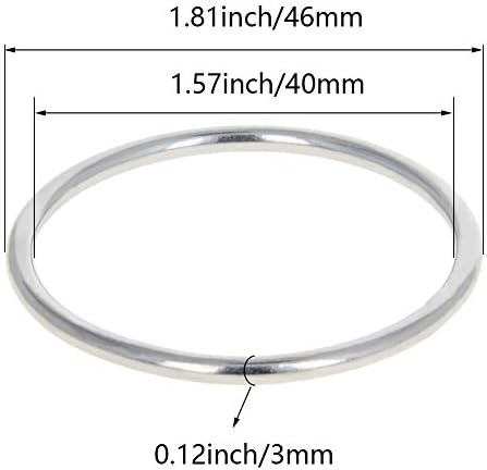 Bettomshin 2pcs M3x40mm 304 не'рѓосувачки челик заварен o прстени тока 1,81 OD x 1,57 ID x 0,12 Дебелина Беспречени О-прстени