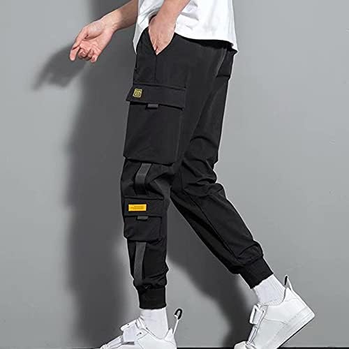 Машки атлетски товарни панталони Менс мода хип хоп товар џогери панталони обични мултифункционални панталони за комунални услуги