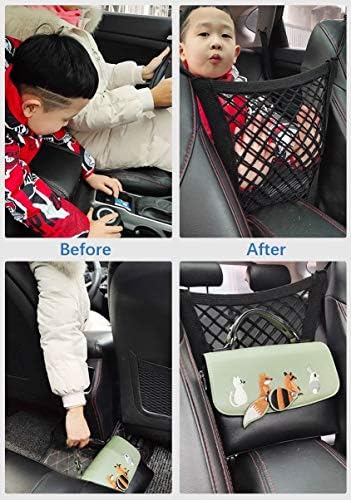 Zsirue Car Seat Shape Mesh Organiter, седиште за седиште во седиштето, држач за чанти, бариера на деца за миленичиња за задниот