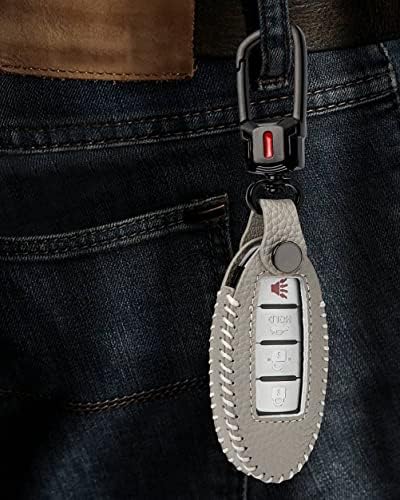 За Nissan Key Fob Cover со тастатура за кожени автомобили, паметен клуч за заштита на куќиштето на Nissan Rogue Titan Pathfinder Altima
