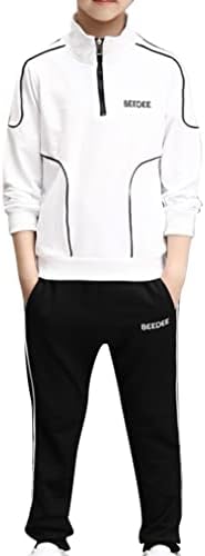 Doomiva Boys Долги ракави џогерни панталони со џогер 2 парчиња облека со активна облека за активна облека поставена спортска облека