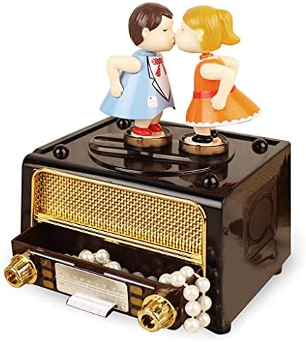 Ретро ретро радио во форма на радио кутија креативна смешна музичка кутија музичка кутија за складирање на накит дете роденден