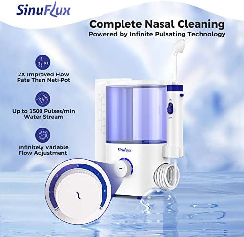 Sinuflux систем за наводнување на назална, пулсирачка машина за плакнење на носот за синус и олеснување на алергијата - машина