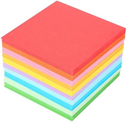 Хартија оригами, обоена картичка 1 пакет 520 парчиња 7x7 см големи бои за хартија од оригами еднострани за уметности и занаетчиски
