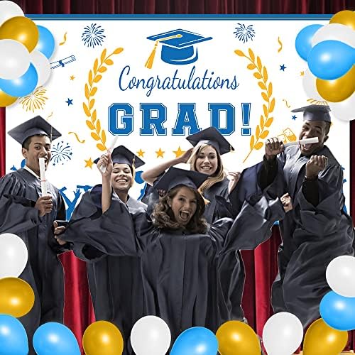 Позадина за дипломирање, Екстра Голема Класа За Дипломирање Во 2023 година, Позадина За Дипломирање Фотографии со 30 парчиња Балони, 71x 43,5 Инчи