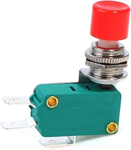Agounod Micro Switchs 1PC DS-438 Моментно црвено/зелено копче за активирање на копчето Микро ограничување на копчето 12мм копче за притискање Работен напон 250V