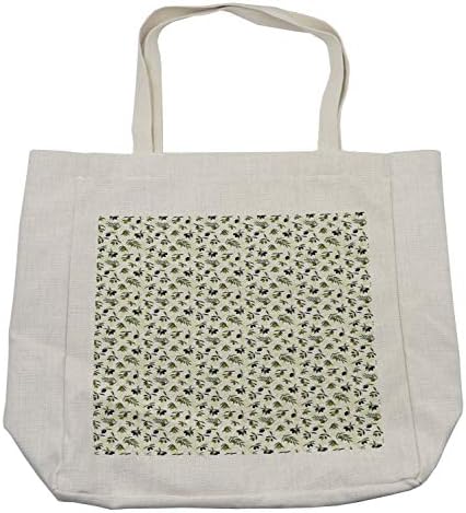 Торба за купување маслинка Амбесон, лиснати силуети и иконски зеленчук што го симболизира мирот, еколошката торба за еднократно за намирници