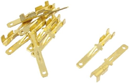 Uxcell Male Spade Crimp Terminal Connements, 2,8 mm, златен тон, 10 парчиња