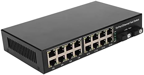 Прекинувач за медиуми на Media Rosvola Ethernet Fiber, 16 електрични порти до 25 км конвертор на медиуми на етернет влакна TX1310NM RX1550NM