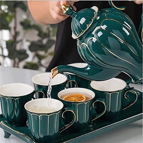 ZLXDP керамички кафе чај сет на нордиски phnom penh зелена и бела тенџере чаша сад шалтер за вода за бојлер за домаќинства за домаќинство подароци