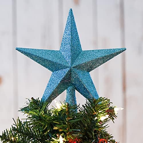 Орнативност Сјај Ѕвезда Дрво Топер-Божиќ Тифани Сина Декоративен Празник Витлеем Ѕвезда Украс