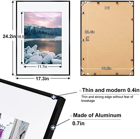 А2 Постерска слика за слика 16.5x23.4 во, прикажете ја сликата А3 со бел мат или А2 без МАТ, црни тенки цврсти алуминиумски фото