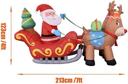 Пифуд отец Божиќ Божиќ за надувување Дедо Мраз 7 метри и ирваси симпатична Божиќна декорација на отворено
