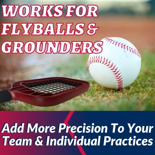 Accubat Baseball Fungo Racquet for Fly Balls & Surers - - Pro Model & Terches Helper Helper Baseball Red Recket, во комплет со торба за влечење