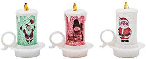 Абаодам 3 парчиња Декоративна Ноќна СВЕТЛИНА ЛЕД Светилка За Свеќи Електронска Свеќа Божиќна Декорација За Десктоп Забава Материјали