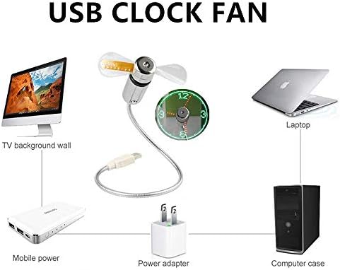 ONXE LED USB Часовник Вентилатор Со Функција За Прикажување Во Реално Време,Порибување Полначи За Мажи Божиќни Гаџети, 1 Година Гаранција