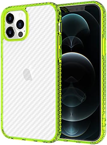 Dooge дизајниран за iPhone 12 Pro Max Case, [Anti Finger отпечаток] [Nonlip] Модел на јаглеродни влакна Тешки заштитнички јасен тенок задниот