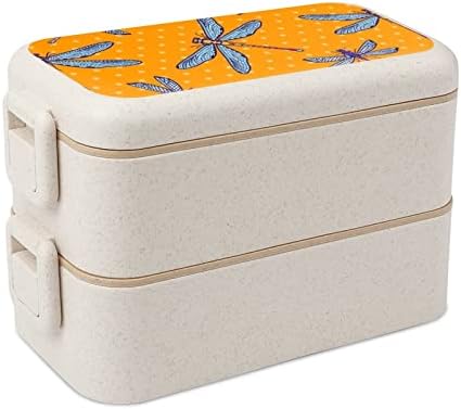 Летечкиот змеј двојно стабилно бенто кутија за ручек модерен бенто контејнер со сет за прибор