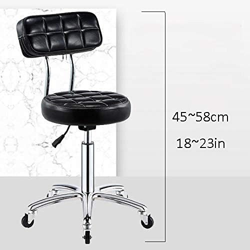 Килими за убавина столче на тркалото ， столче за биро со кафеаво синтетичко кожено седиште ， прилагодлива висина 45-58 см ，