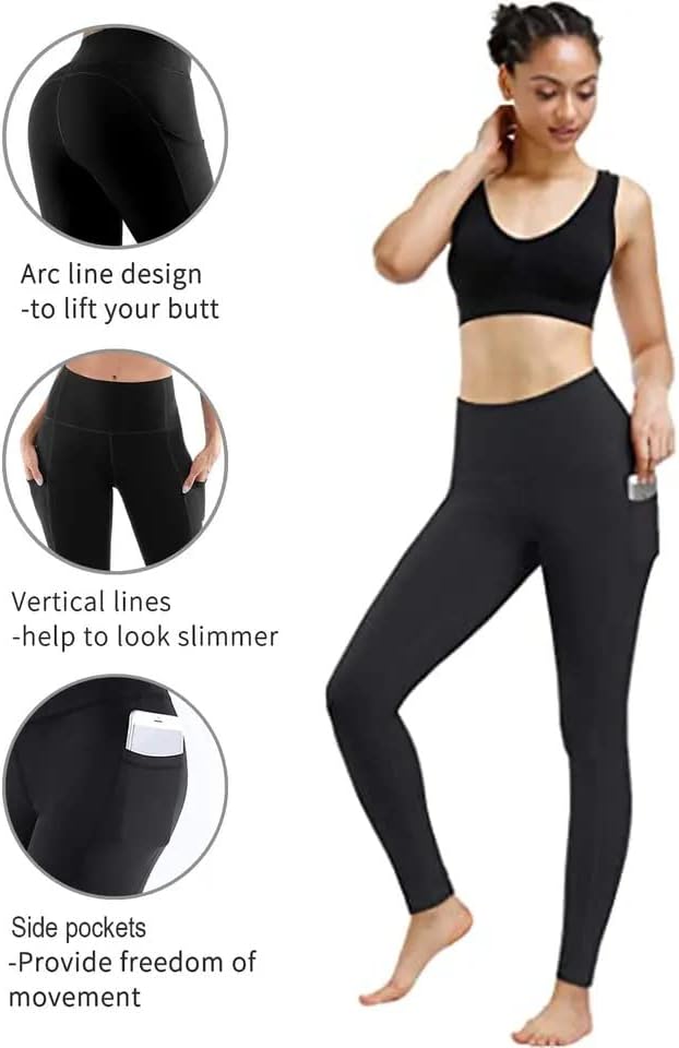 Расположение за расположение женски јога панталони со џебови - контрола на стомакот со голема половината што не се појавуваат панталони за