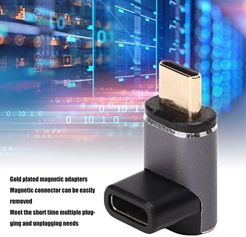 USB C магнетски адаптер тип Ц Магнетниот адаптер за десен агол 40Gbps Преносен преполн USB C 90 степени конектор