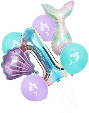 Partykindom 7 парчиња алуминиумска фолија сирена балони роденденска забава балони во позадина декор забава за роденден
