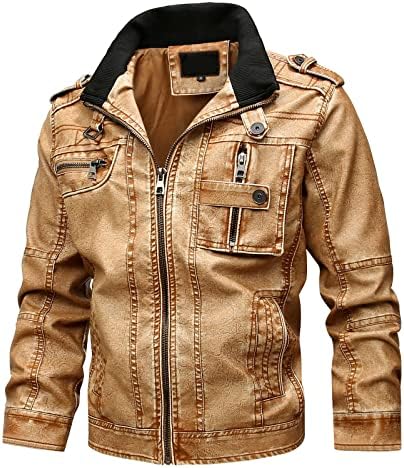 Менс есен и зимска мода обична цврста боја патент џеб кожен јакна Air Pt јакна