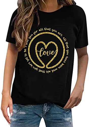 Unisex Show Love Print Round Reck T-Shirt Classic Classic Codest Moild Mase Christe Holiday Daily Diver Top Top