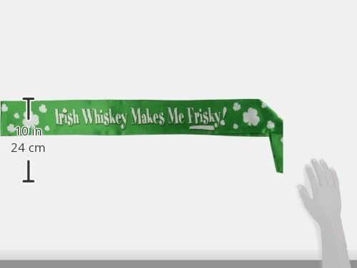 Денот на свети патрик Ирското Виски Ме Прави Лут Костим За Сатенски Појас, 33 х 4, Зелено/Бело