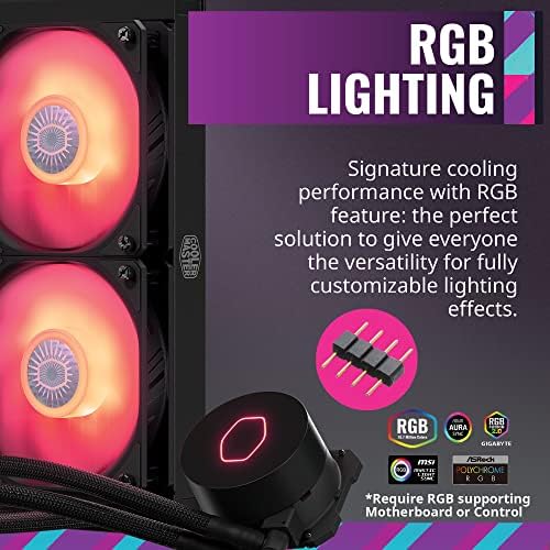 Кулер Мајстор MasterLiquid ML240L RGB V2, Блиска Јамка Aio Процесорот Течност Кулер, 240 Радијатор, Sicpleflow 120mm &засилувач; Надвор