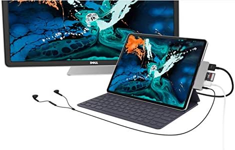 ХИПЕР-Хипердрајв 4-ВО-1 USB C Центар за iPad Pro-3,5 mm Аудио Приклучок, USB-C Испорака На Енергија, USB-3,0, 4K30Hz HDMI-Space Gray