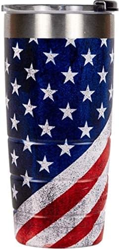 БИЗОН ЛАДИЛНИЦИ 22 МЛ Бизон Тамблер - Американско Знаме-Ограничено Издание - Капакот Отпорен На Истекување Ги Одржува Вашите