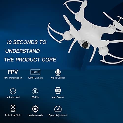 BingChat FPV Drone For Kids 8-12 со камера 1080p, беспилотни летала за почетници, RC Quadcopter, надградена верзија со RGB Crash Frame,