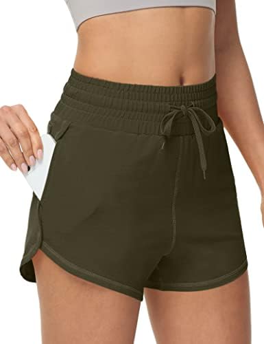 Уркеуф женски пот, памучни шорцеви со џебови со високи половини, летни атлетски шорцеви за трчање удобни шорцеви за патеки