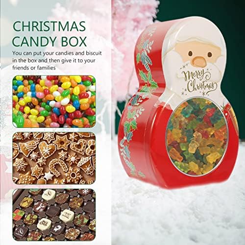 Порибување На хемотон Кутија За Бонбони Божиќна Лимена Плоча Со Прозорец 3д Кутија за Колачиња дедо Снешко Божиќна Кутија За Подароци За Подароци