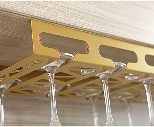 CCSU 5 реда под кабинетот висино вино Шампањски држач за стакло, wallид монтиран за матични очила за вино за складирање на железо за домашни